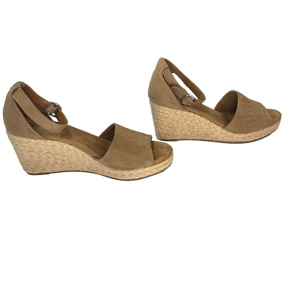 Style & Co Women’s Tan Espadrille Wedge Sandals 9M Open Toe Suede Ankle Strap - Picture 3 of 7